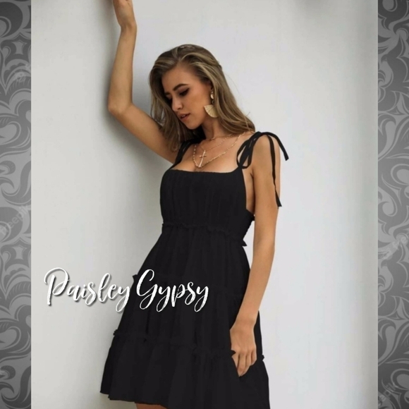 Flirty Spaghetti Strap Tiered High Waist Sun Dress - Picture 5 of 8